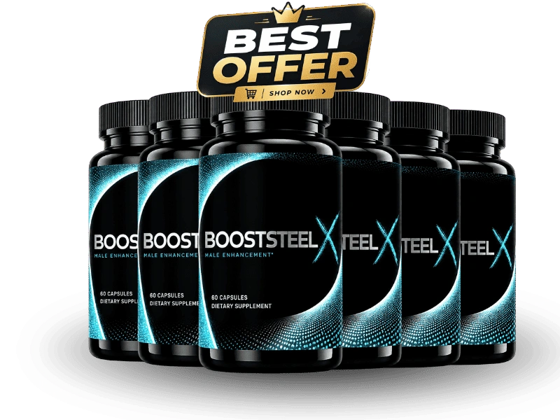 BoostSteelX 6-bottle best value 180-day supply — maximum male performance protocol featuring all 10 standardized botanical extracts at clinical doses